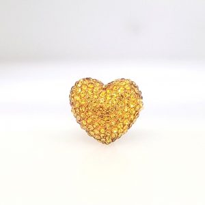 4226 - 16x18mm Shamballa Side Hole Heart - Topaz 4226 - 16x18mm Shamballa Side Hole Heart - Topaz