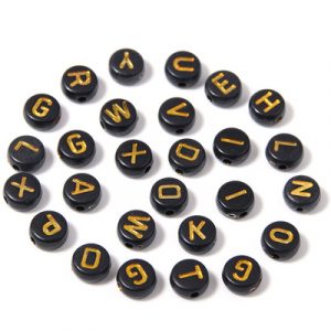 A-Z - All Alphabet Beads Black/Gold - 312 Pieces