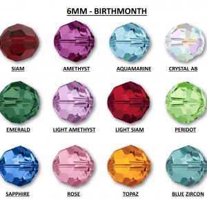 5000 - 4mm Swarovski Round Beads All Birth-month Colors - 1 Dz. Each (12 Dz. Pack) 5000 - 4mm Swarovski Round Beads All Birth-month Colors - 1 Dz. Each (12 Dz. Pack)