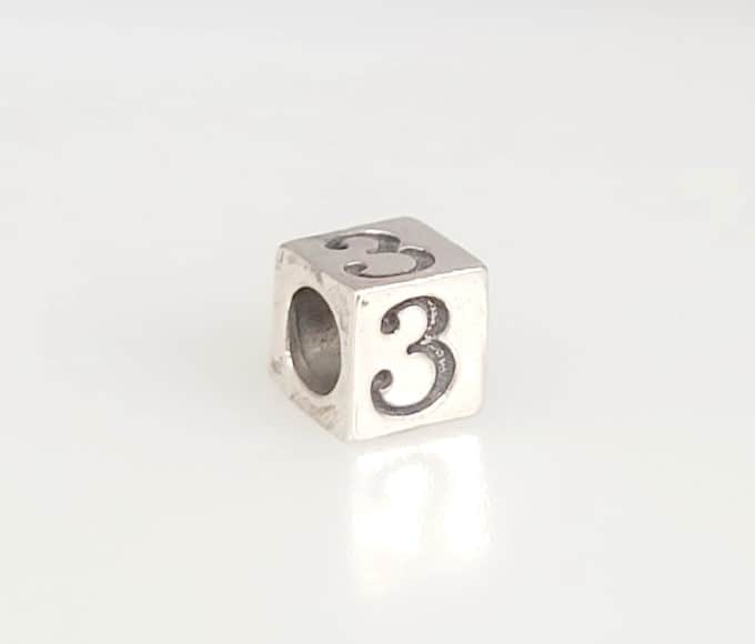 1311 - 5.5mm Sterling Silver Number - 3 1311 - 5.5mm Sterling Silver Number - 3