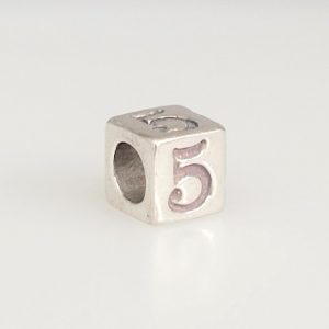 1311 - 5.5mm Sterling Silver Number - 5 1311 - 5.5mm Sterling Silver Number - 5