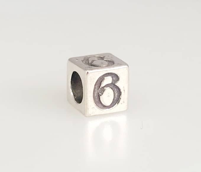 1311 - 5.5mm Sterling Silver Number - 6 1311 - 5.5mm Sterling Silver Number - 6