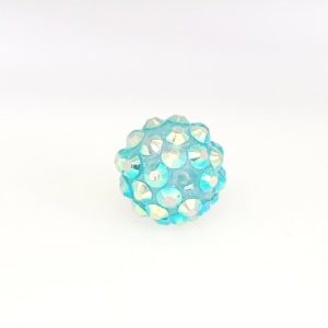 #4218 - 12mm Plastic Shamballa Round Bead - Blue Zircon #4218 - 12mm Plastic Shamballa Round Bead - Blue Zircon