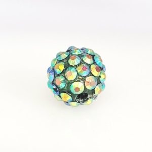 #4218 - 12mm Plastic Shamballa Round Bead - Emerald #4218 - 12mm Plastic Shamballa Round Bead - Emerald