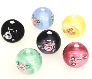 Round Floral Beads 6406F - 6mm