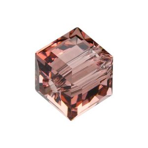 5601 - 6mm Swarovski Cube Crystal - Blush Rose 5601 - 6mm Swarovski Cube Crystal - Blush Rose