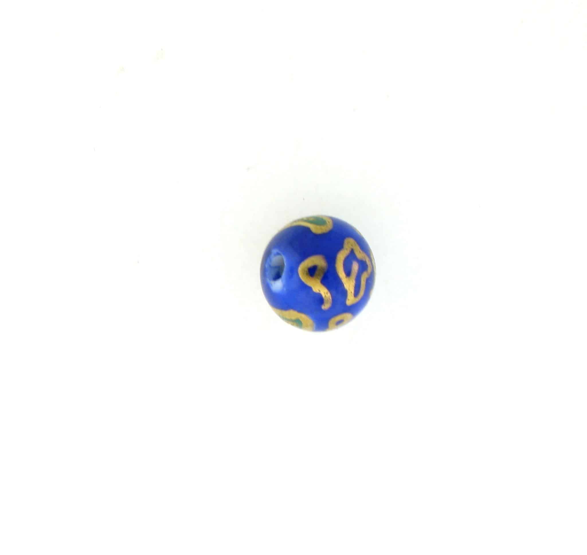 8908P - 8mm Round Porcelin Bead - Blue 8908P - 8mm Round Porcelin Bead - Blue