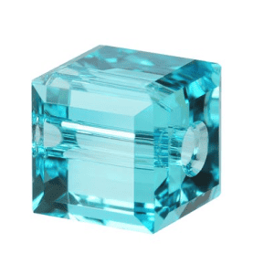 5601 - 8mm Swarovski Cube Crystal - Light Turquoise 5601 - 8mm Swarovski Cube Crystal - Light Turquoise