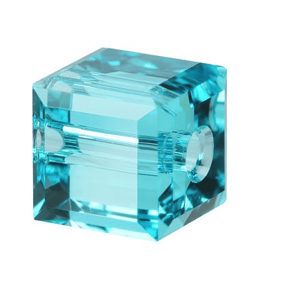 5601 - 6mm Swarovski Cube Crystal - Light Turquoise 5601 - 6mm Swarovski Cube Crystal - Light Turquoise