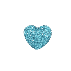 4224 - 13x14mm Shamballa Heart - Aquamarine 4224 - 13x14mm Shamballa Heart - Aquamarine