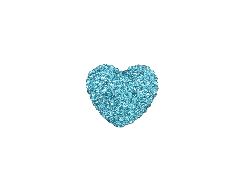 4224 - 13x14mm Shamballa Heart - Aquamarine 4224 - 13x14mm Shamballa Heart - Aquamarine