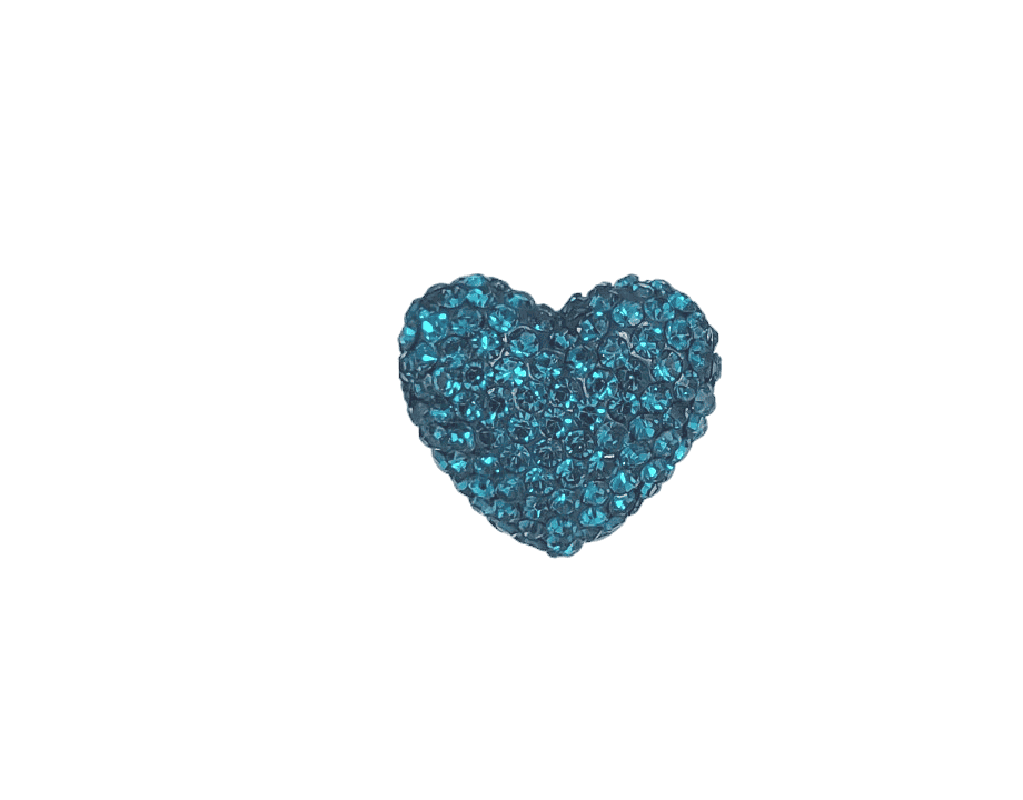 4227 - 15x17mm Shamballa Heart - Blue Zircon 4227 - 15x17mm Shamballa Heart - Blue Zircon