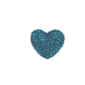 4224 - 13x14mm Shamballa Heart - Blue Zircon 4224 - 13x14mm Shamballa Heart - Blue Zircon