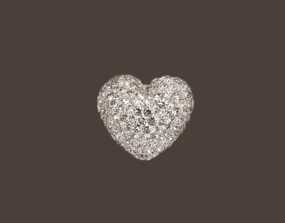 4227 - 15x17mm Shamballa Heart - Crystal 4227 - 15x17mm Shamballa Heart - Crystal