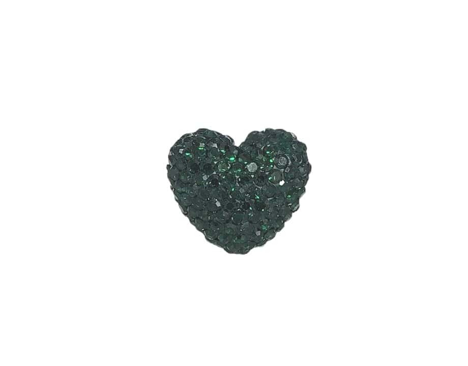 4227 - 15x17mm Shamballa Heart - Emerald 4227 - 15x17mm Shamballa Heart - Emerald