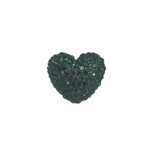 4224 - 13x14mm Shamballa Heart - Emerald 4224 - 13x14mm Shamballa Heart - Emerald