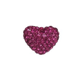 4224 - 13x14mm Shamballa Heart - Fuchsia 4224 - 13x14mm Shamballa Heart - Fuchsia