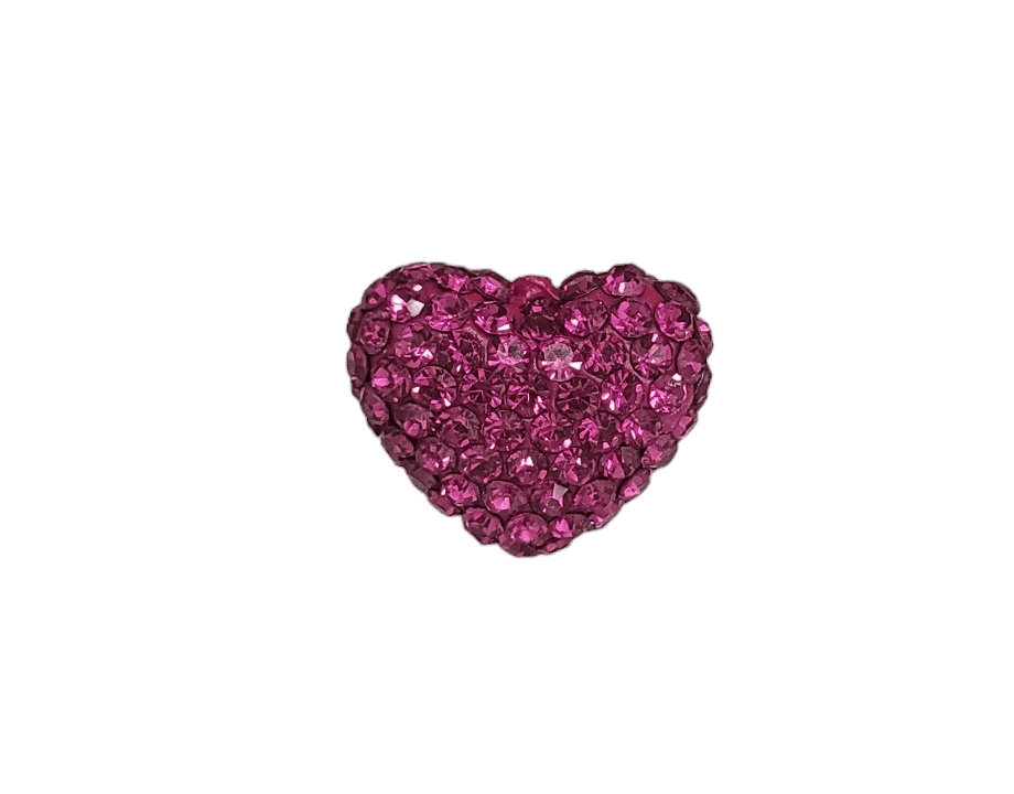4224 - 13x14mm Shamballa Heart - Fuchsia 4224 - 13x14mm Shamballa Heart - Fuchsia