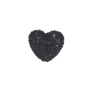 4227 - 15x17mm Shamballa Heart - Jet 4227 - 15x17mm Shamballa Heart - Jet