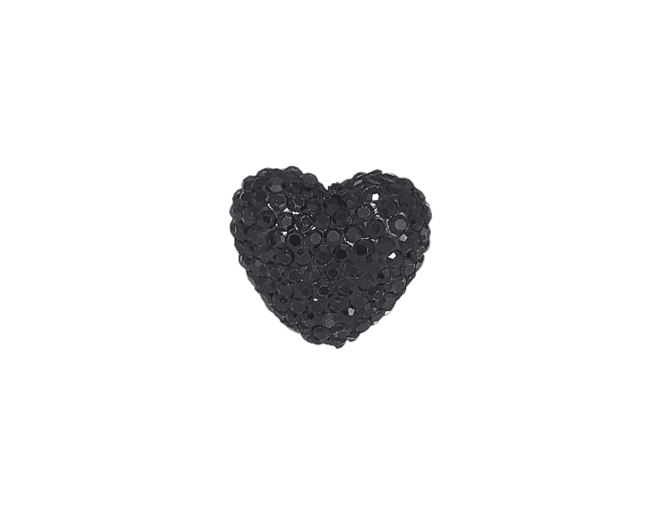 4224 - 13x14mm Shamballa Heart - Jet 4224 - 13x14mm Shamballa Heart - Jet
