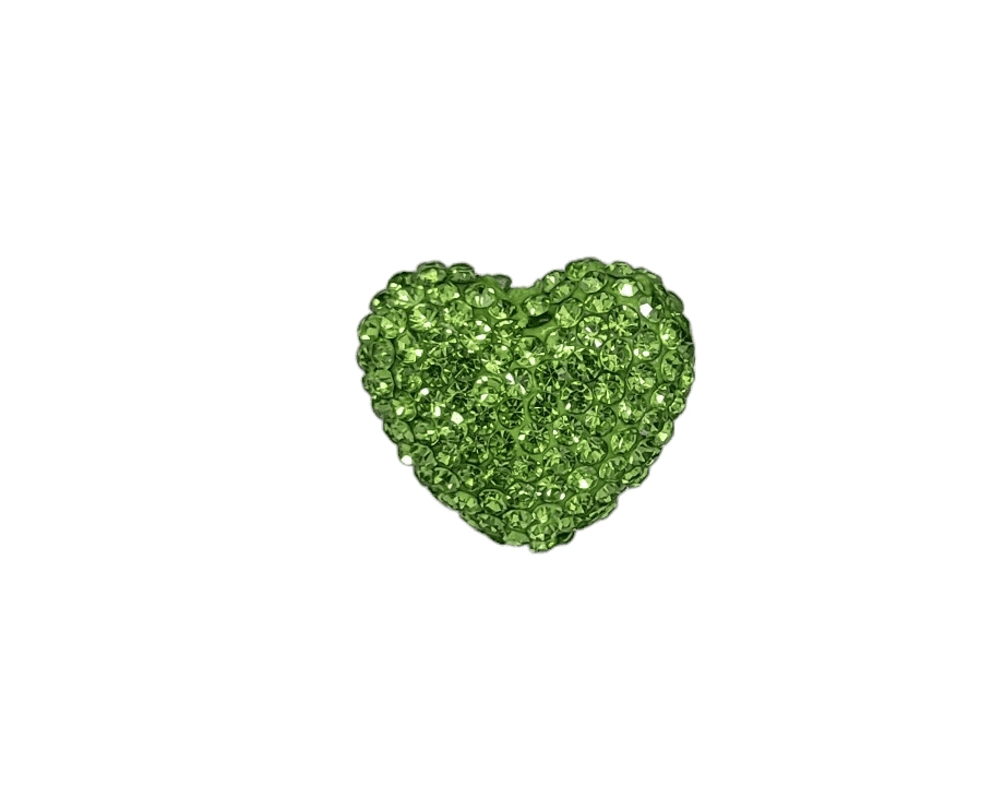 4227 - 15x17mm Shamballa Heart - Peridot 4227 - 15x17mm Shamballa Heart - Peridot