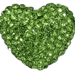 4224 - 13x14mm Shamballa Heart - Peridot 4224 - 13x14mm Shamballa Heart - Peridot