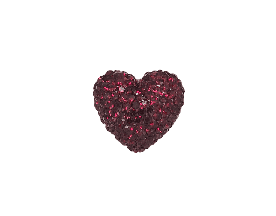 4224 - 13x14mm Shamballa Heart - Siam 4224 - 13x14mm Shamballa Heart - Siam