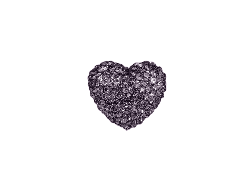 4227 - 15x17mm Shamballa Heart - Tanzanite 4227 - 15x17mm Shamballa Heart - Tanzanite