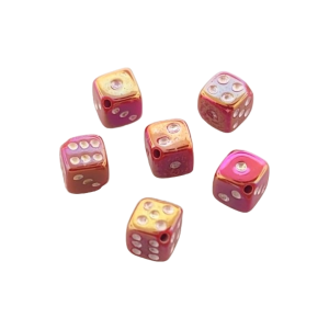 9012AB - 5x5mm Small Dice Bead - Red AB 9012AB - 5x5mm Small Dice Bead - Red AB