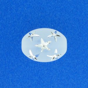 9023 - 16x13mm Silver Star Beads (Oval) - Frosty 9023 - 16x13mm Silver Star Beads (Oval) - Frosty