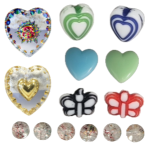 Heart Beads & Glass Beads