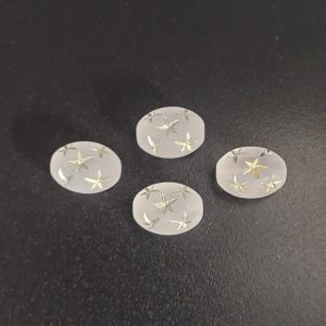 9021 - 13x10mm Silver Star Beads (Oval) - Frosty 9021 - 13x10mm Silver Star Beads (Oval) - Frosty