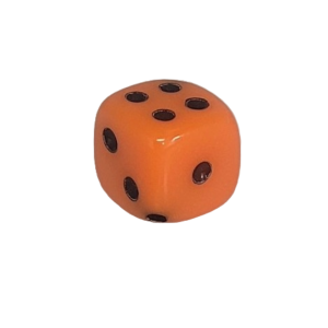 9013 - 7.5x7.5mm Medium Dice Bead - Orange With Black Dots 9013 - 7.5x7.5mm Medium Dice Bead - Orange With Black Dots