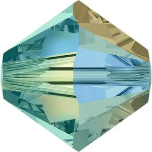 5301/5328 - 4mm Swarovski Bicone Bead - Blue Zircon AB2X 5301/5328 - 4mm Swarovski Bicone Bead - Blue Zircon AB2X