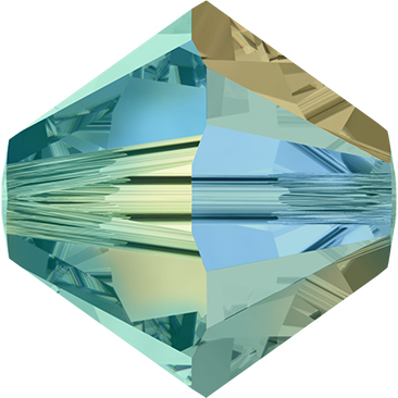 5301/5328 - 4mm Swarovski Bicone Bead - Blue Zircon AB2X 5301/5328 - 4mm Swarovski Bicone Bead - Blue Zircon AB2X