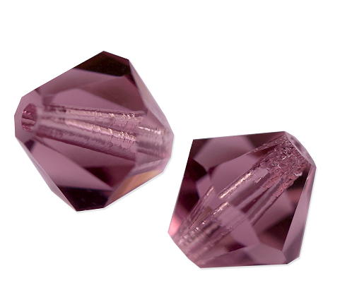 8mm - Preciosa Bicone Crystal Bead - Light Amethyst 8mm - Preciosa Bicone Crystal Bead - Light Amethyst