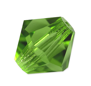 4mm - Preciosa Bicone Crystal Bead - Peridot 4mm - Preciosa Bicone Crystal Bead - Peridot
