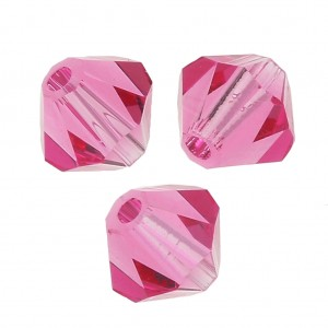 4mm - Preciosa Bicone Crystal Bead - Rose 4mm - Preciosa Bicone Crystal Bead - Rose