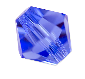 6mm - Preciosa Bicone Crystal Bead - Sapphire 6mm - Preciosa Bicone Crystal Bead - Sapphire