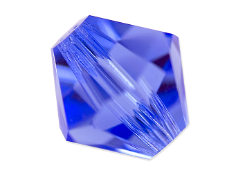 6mm - Preciosa Bicone Crystal Bead - Sapphire 6mm - Preciosa Bicone Crystal Bead - Sapphire