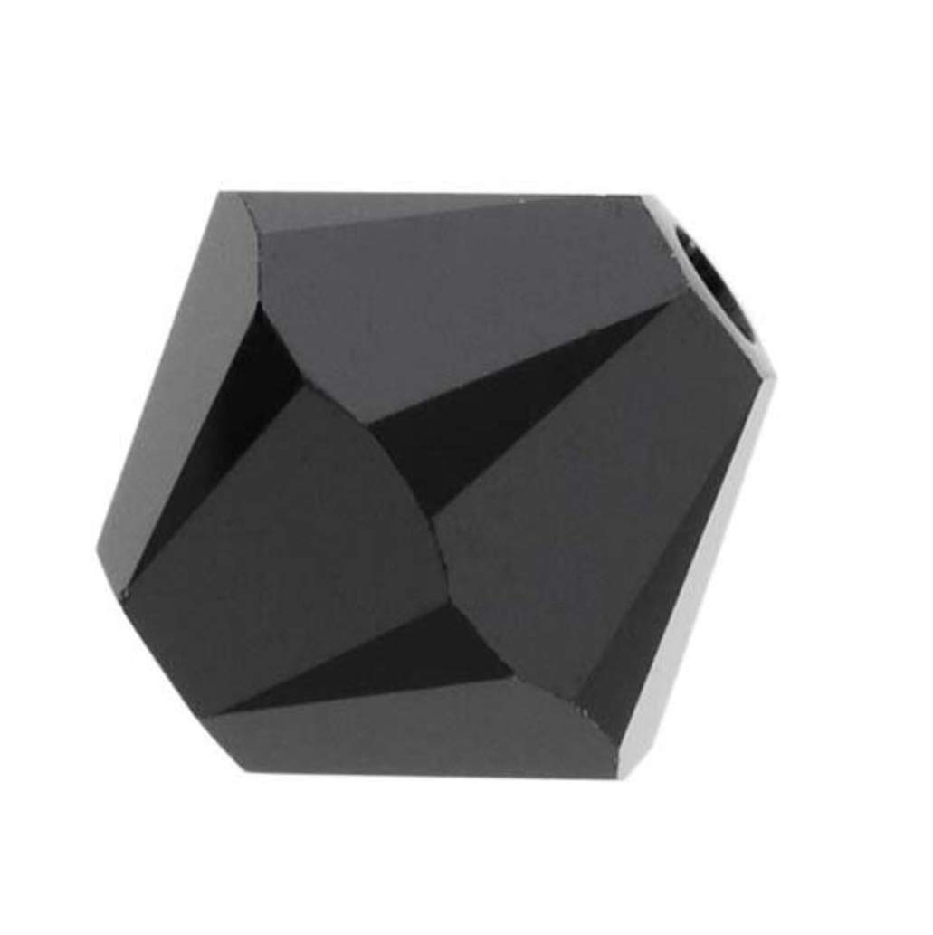 4mm - Preciosa Bicone Crystal Bead - Jet 4mm - Preciosa Bicone Crystal Bead - Jet