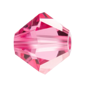 4mm - Preciosa Bicone Crystal Bead - Rose 4mm - Preciosa Bicone Crystal Bead - Rose