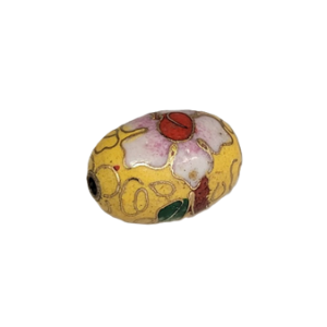 7918C - 18mm Oval Cloisonne Bead - Yellow 7918C - 18mm Oval Cloisonne Bead - Yellow