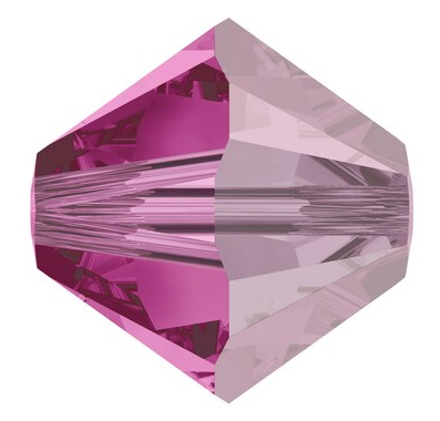 5301 - 4mm Swarovski Bicone Bead - Fuchsia Satin 5301 - 4mm Swarovski Bicone Bead - Fuchsia Satin