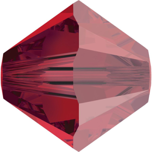 5328 - 4mm Swarovski Bicone Bead - Light Siam Satin 5328 - 4mm Swarovski Bicone Bead - Light Siam Satin