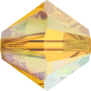 5301/5328 - 3mm Swarovski Bicone Crystal Bead - Topaz AB2X 5301/5328 - 3mm Swarovski Bicone Crystal Bead - Topaz AB2X