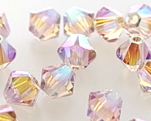 5301/5328 - 4mm Swarovski Bicone Bead - Vintage Rose AB2X 5301/5328 - 4mm Swarovski Bicone Bead - Vintage Rose AB2X