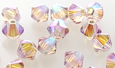 5301/5328 - 4mm Swarovski Bicone Bead - Vintage Rose AB2X 5301/5328 - 4mm Swarovski Bicone Bead - Vintage Rose AB2X