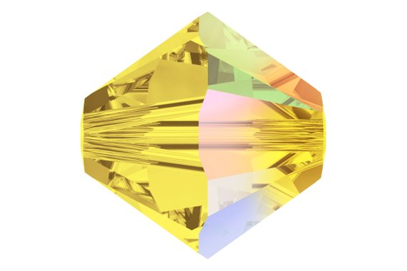 5301/5328 - 6mm Swarovski Bicone Crystal Bead - Citrine AB 5301/5328 - 6mm Swarovski Bicone Crystal Bead - Citrine AB