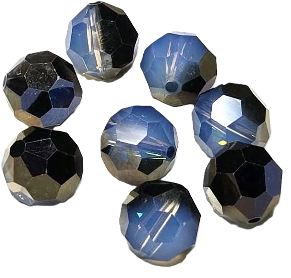 5025 - 8mm Swarovski Round Faceted Crystal Bead - White Opal Sky Blue 5025 - 8mm Swarovski Round Faceted Crystal Bead - White Opal Sky Blue